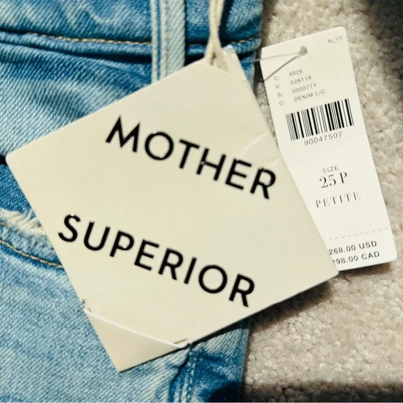 MOTHER The Hustler Roller Frayed Jeans I Confess PETITE Size 25 NWT - Picture 8 of 10